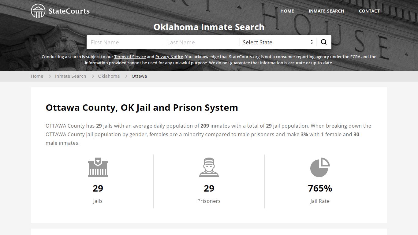 Ottawa County, OK Inmate Search - StateCourts